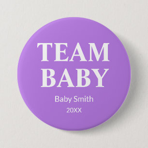 Badge Rond 7,6 Cm Genre révéler Team Baby violet n'importe quel thèm