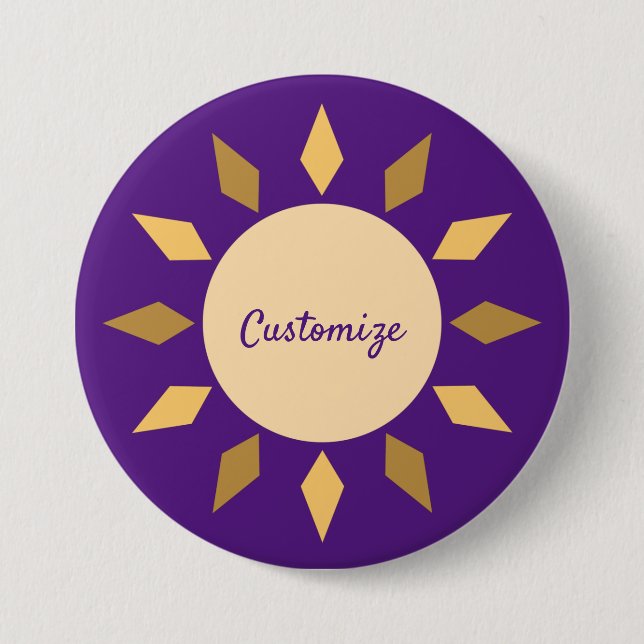 Badge Rond 7,6 Cm Geometric Sun Circle Thunder_Cove (Devant)