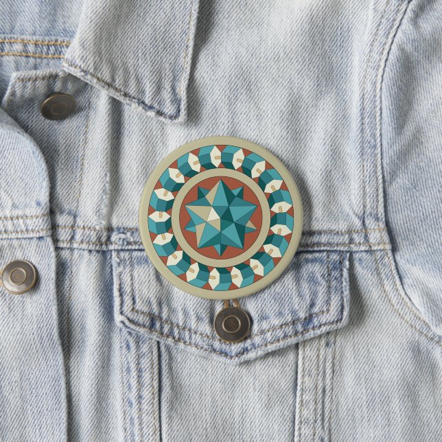 Badge Rond 7,6 Cm Géométrie sacrée (En situation)