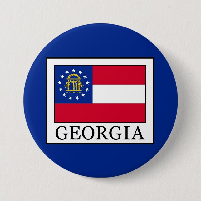 Badge Rond 7,6 Cm Géorgie (Devant)