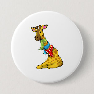 Badge Rond 7,6 Cm Girafe