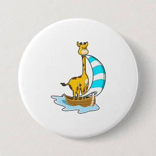 Badge Rond 7,6 Cm Girafe avec voilier