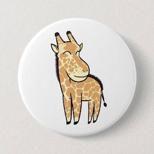 Badge Rond 7,6 Cm Girafe de Chibi