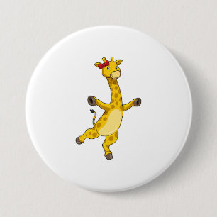 Badge Rond 7,6 Cm Giraffe au ruban
