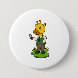 Badge Rond 7,6 Cm Giraffe avec mobile