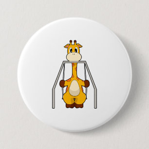 Badge Rond 7,6 Cm Giraffe Swing