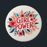 Badge Rond 7,6 Cm Girl Power<br><div class="desc">Bouton d'épingle d'alimentation fille</div>