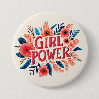 Badge Rond 7,6 Cm Girl Power