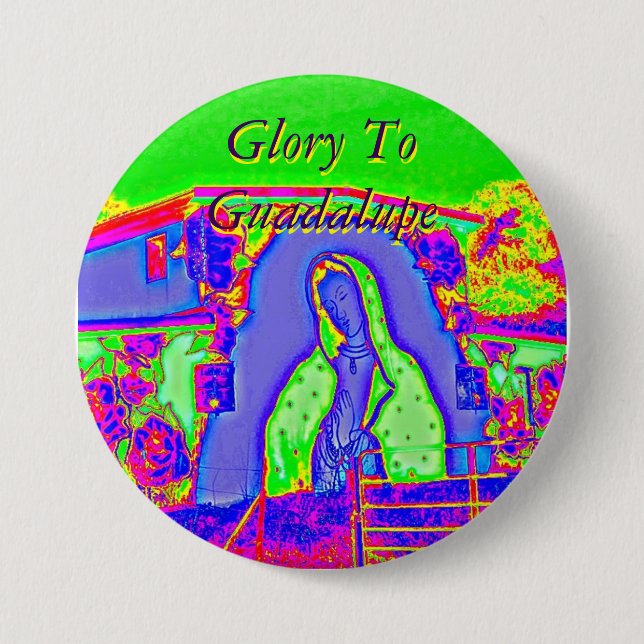 Badge Rond 7,6 Cm Gloire à Guadalupe (Devant)