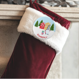 Badge Rond 7,6 Cm Gnome de Noël personnalisée