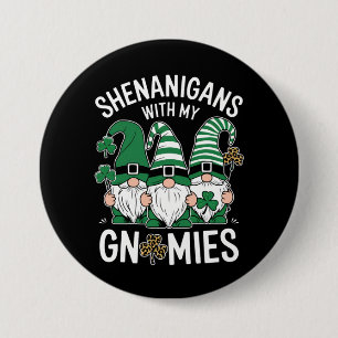 Badge Rond 7,6 Cm Gnomes Léopard Chanceux de la Saint-Patrick Shamro