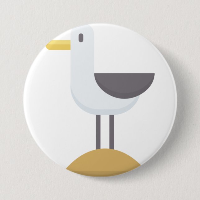 Badge Rond 7,6 Cm goéland (Devant)
