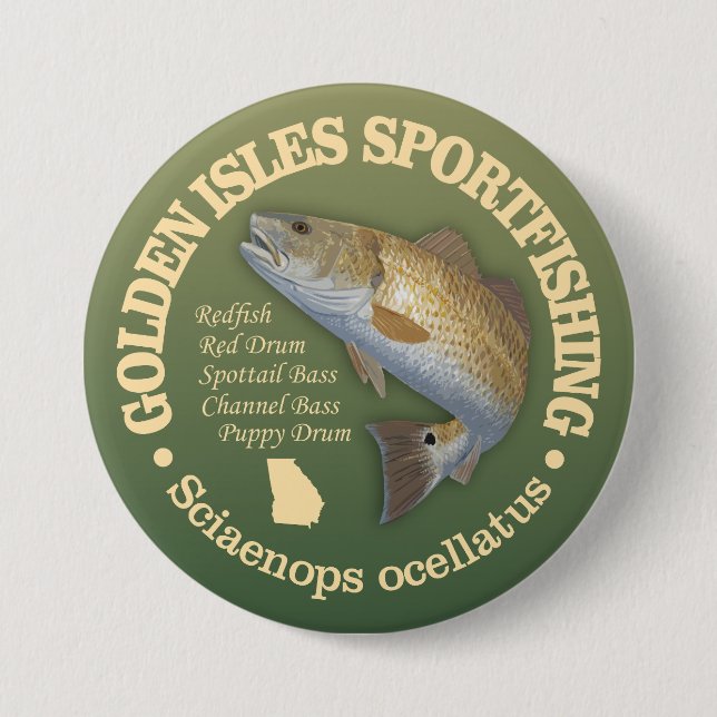 Badge Rond 7,6 Cm Golden Isles (sébaste) (Devant)
