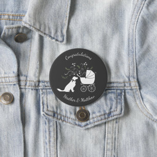 Badge Rond 7,6 Cm Golden Retriever Baby shower chien genre neutre