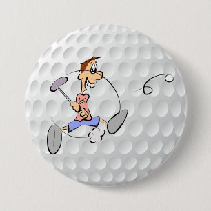 Badge Rond 7,6 Cm Golf