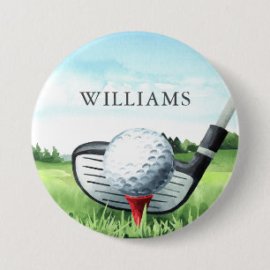Badge Rond 7,6 Cm Golf Anniversaire Partie I Golfer