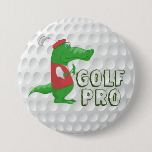 Badge Rond 7,6 Cm Golf Pro Alligator