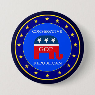 BADGE ROND 7,6 CM GOP ETATS-UNIS