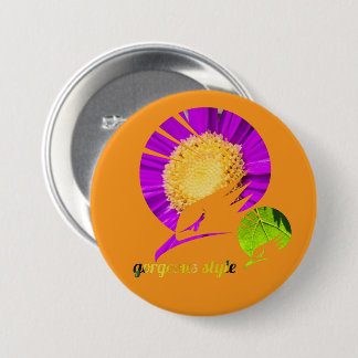 Badge Rond 7,6 Cm Gorgeous style orange