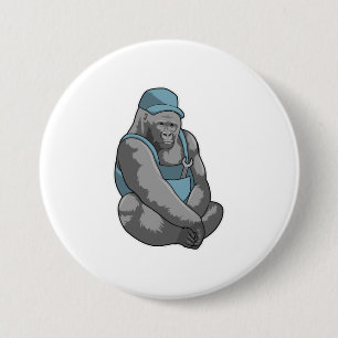 Badge Rond 7,6 Cm Gorilla comme artisan avec clé