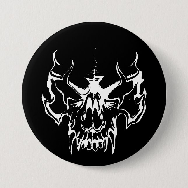 Badge Rond 7,6 Cm Goth Skull (Devant)