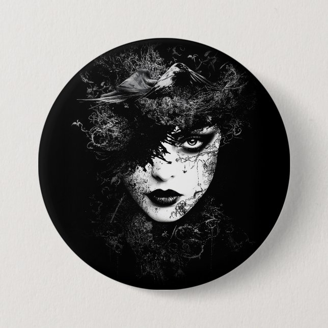 Badge Rond 7,6 Cm Goth Woman (Devant)