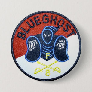 Badge Rond 7,6 Cm Goupille bleue de fantôme