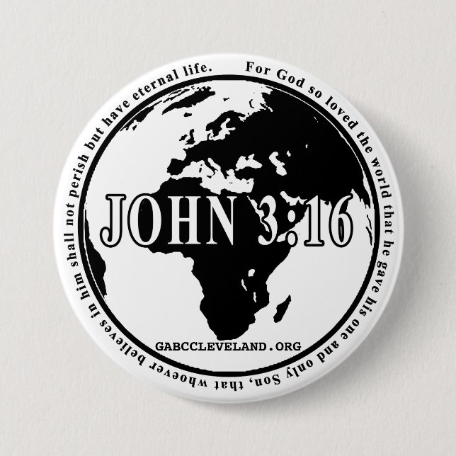 Badge Rond 7,6 Cm Goupille de circulaire de 3h16 de GABC John (Devant)
