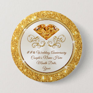 Badge Rond 7,6 Cm Goupilles citrines peu coûteuses d'anniversaire,