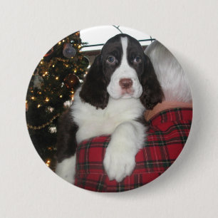 Badge Rond 7,6 Cm Goupilles de Noël de springer spaniel