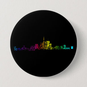 Badge Rond 7,6 Cm Gradient Skyline de Toronto