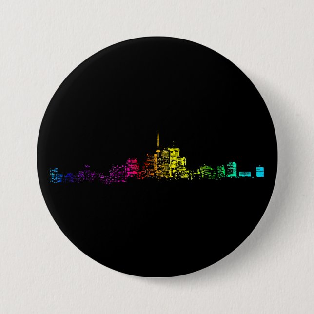 Badge Rond 7,6 Cm Gradient Skyline de Toronto (Devant)