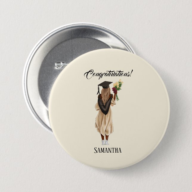 Badge Rond 7,6 Cm Graduation de l'aquarelle personnalisée (6) (Devant & derrière)
