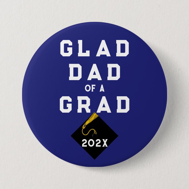 Badge Rond 7,6 Cm Graduation Fier Papa (Devant)