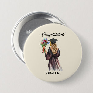 Badge Rond 7,6 Cm Graduation personnalisée en aquarelle (11)