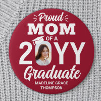 Gradué Photo Fier Maman Moderne Rouge et Blanc