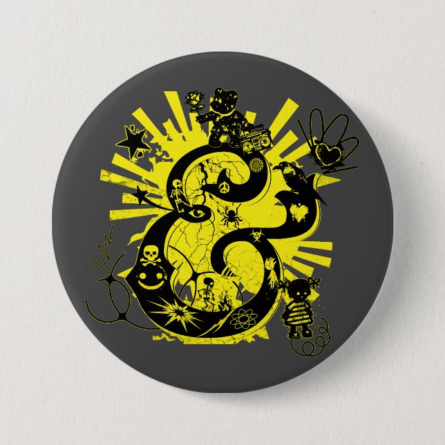 Badge Rond 7,6 Cm Graffiti Art Ampersand (Devant)