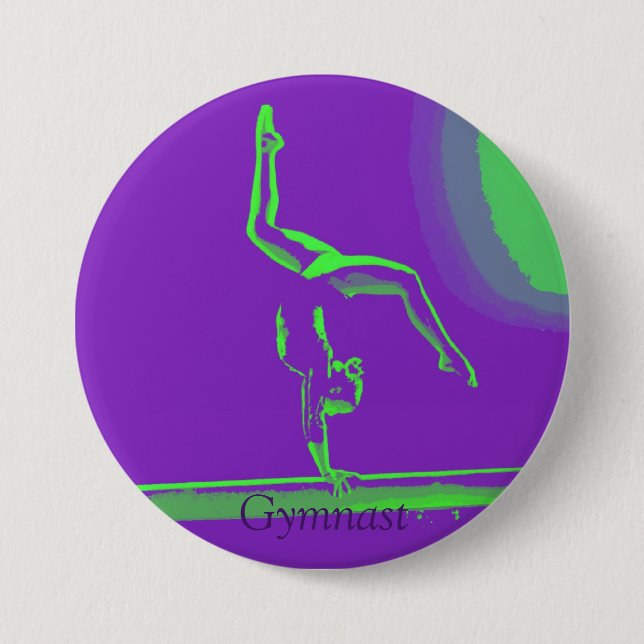 Badge Rond 7,6 Cm Grand bouton de gymnaste (Devant)