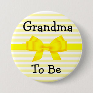 Badge Rond 7,6 Cm Grand-maman à être bouton jaune et blanc de baby