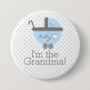 Badge Rond 7,6 Cm Grand-maman bleue de baby shower de chariot