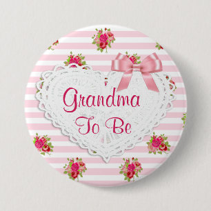 Badge Rond 7,6 Cm Grand-maman chic florale à être bouton de baby