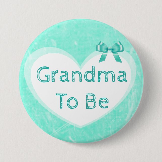 Badge Rond 7,6 Cm Grand-mère à être Baby shower Bouton bleu (Devant)