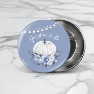 Badge Rond 7,6 Cm Grand-mère à être blanc Citrouille Baby shower Dus