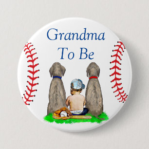 Badge Rond 7,6 Cm Grand-mère   Baby shower de baseball à thème