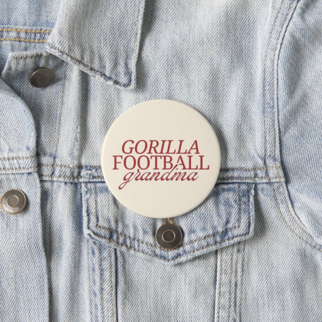 Badge Rond 7,6 Cm Grand-mère de football Gorilla (En situation)