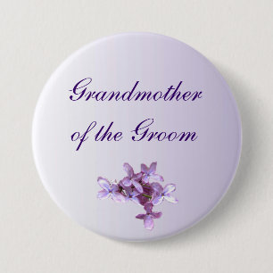 Badge Rond 7,6 Cm Grand-mère lilas florale de mariage du Pin de