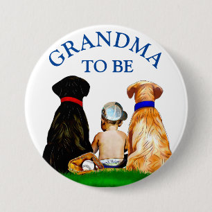 Badge Rond 7,6 Cm Grand-mère pour être le Baby shower du garçon à th