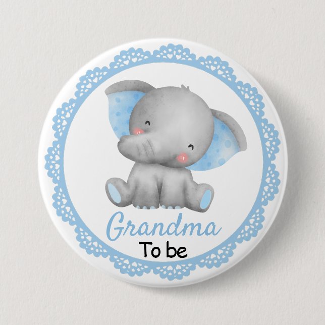 Badge Rond 7,6 Cm Grand-mère pour être nouveau bébé bébé bébé garçon (Devant)