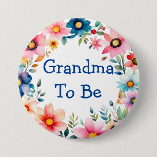 Badge Rond 7,6 Cm Grand-mère rose et bleu pour être Baby shower