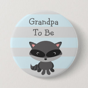 Badge Rond 7,6 Cm Grand-père à être Bouton Raccoon Thème des bois